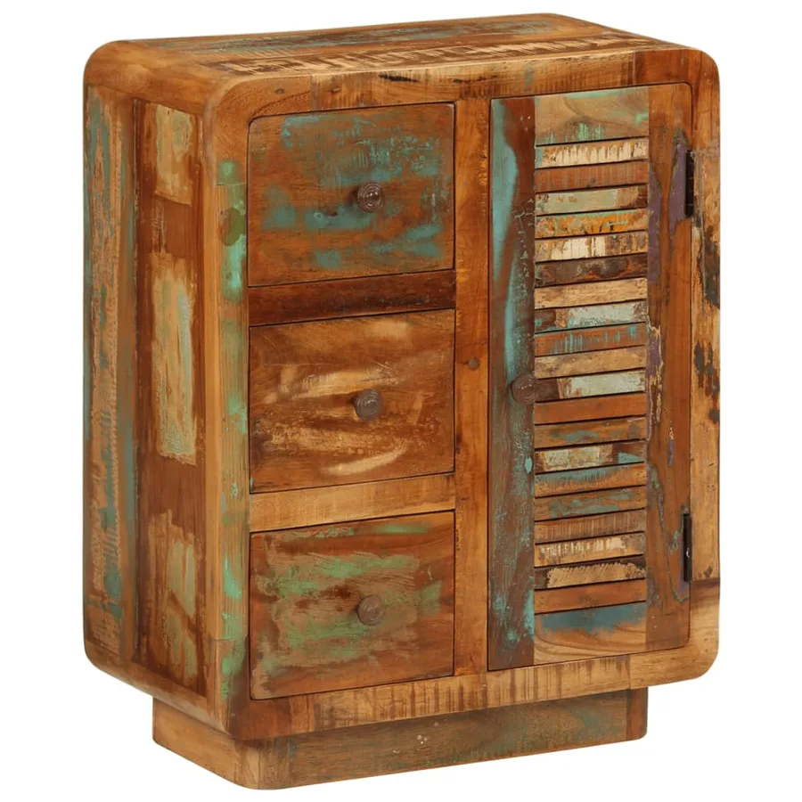 Buffet avec 3 tiroirs 55x30x70 cm bois de récupération massif - 12