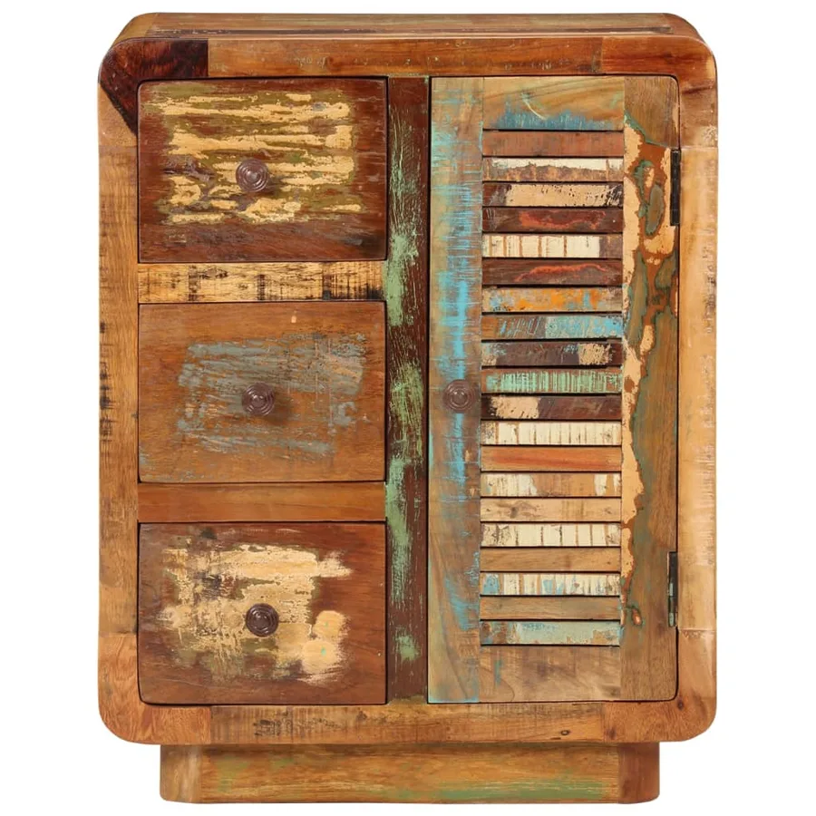Buffet avec 3 tiroirs 55x30x70 cm bois de récupération massif - 2