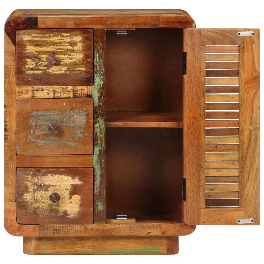 Buffet avec 3 tiroirs 55x30x70 cm bois de récupération massif - 3