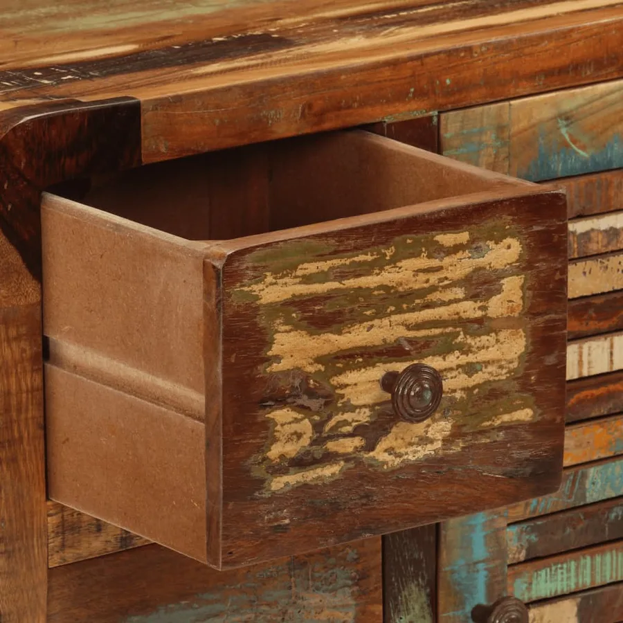 Buffet avec 3 tiroirs 55x30x70 cm bois de récupération massif - 8