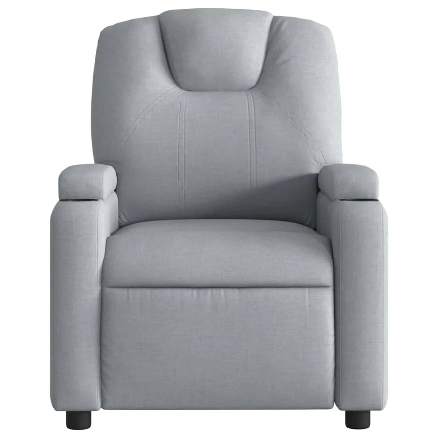 Fauteuil inclinable en tissu gris clair - 6