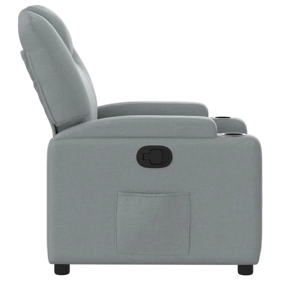 Fauteuil inclinable en tissu gris clair - 7