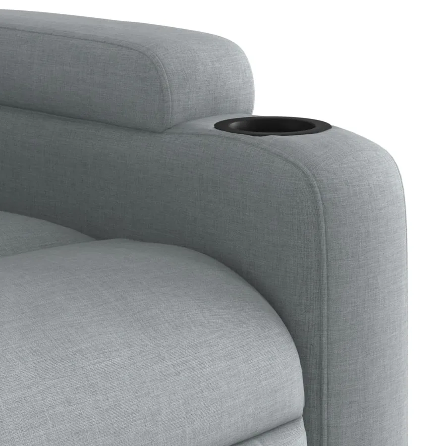 Fauteuil inclinable en tissu gris clair - 8