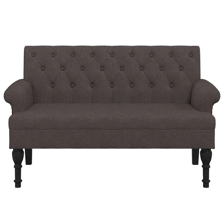 Banc avec dossier marron foncé 120x62x75,5 cm tissu - 3