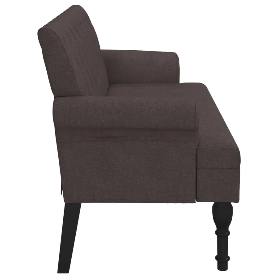Banc avec dossier marron foncé 120x62x75,5 cm tissu - 4