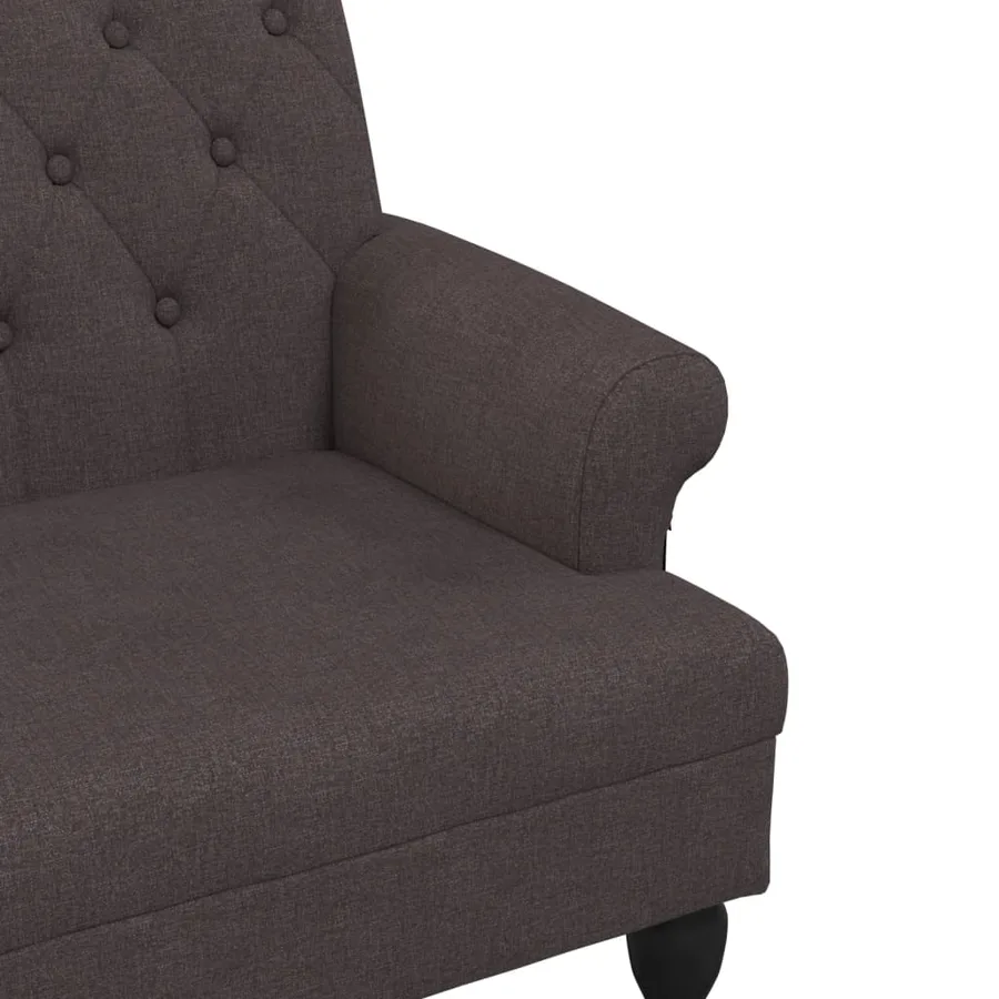 Banc avec dossier marron foncé 120x62x75,5 cm tissu - 6