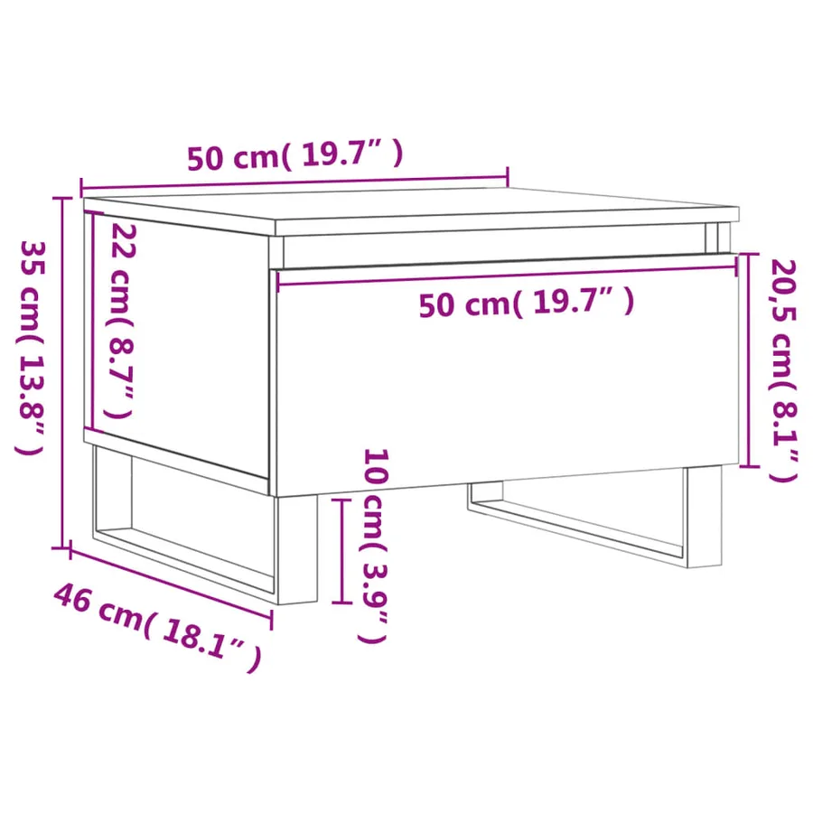 Tables basses 2 pcs gris béton 50x46x35 cm bois d'ingénierie - 12