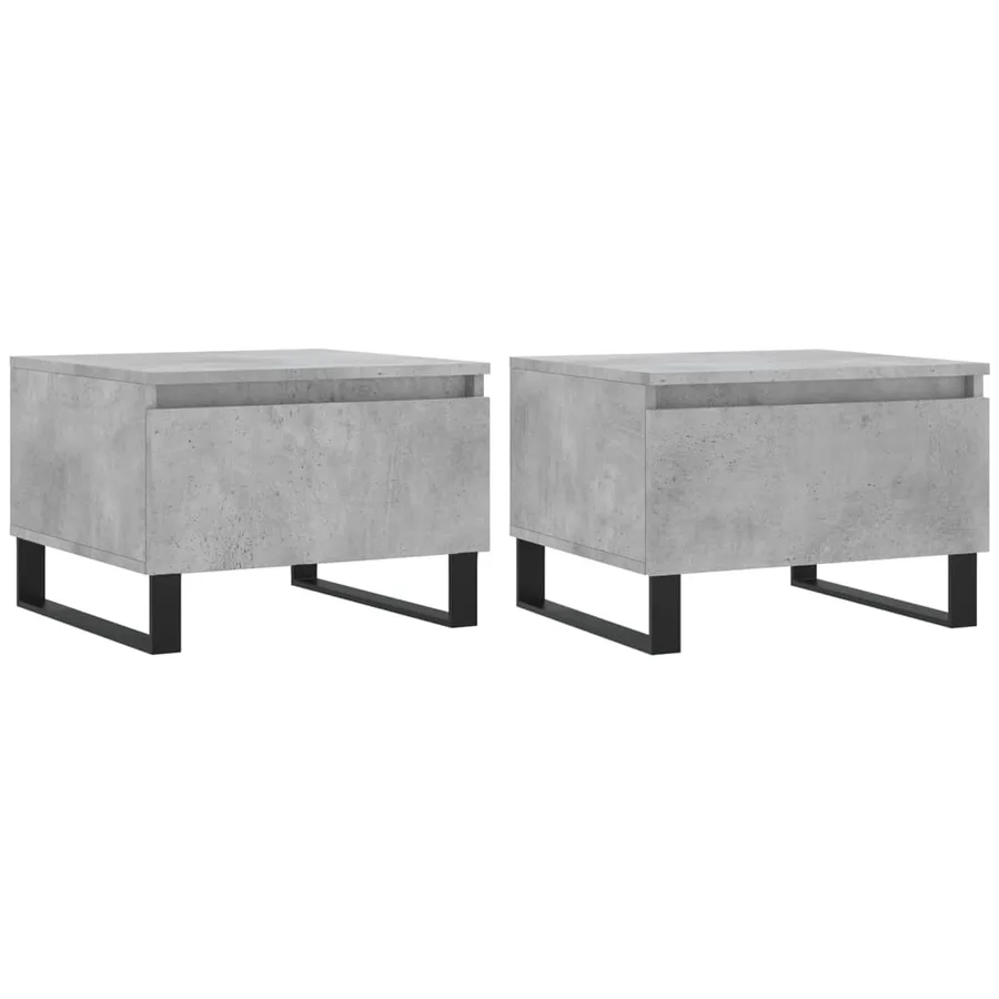Tables basses 2 pcs gris béton 50x46x35 cm bois d'ingénierie - 2