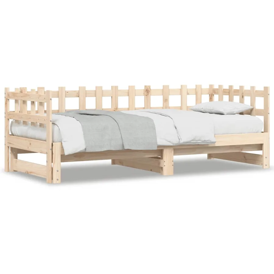 Lit coulissant sans matelas 2x(90x200) cm Bois massif - 2