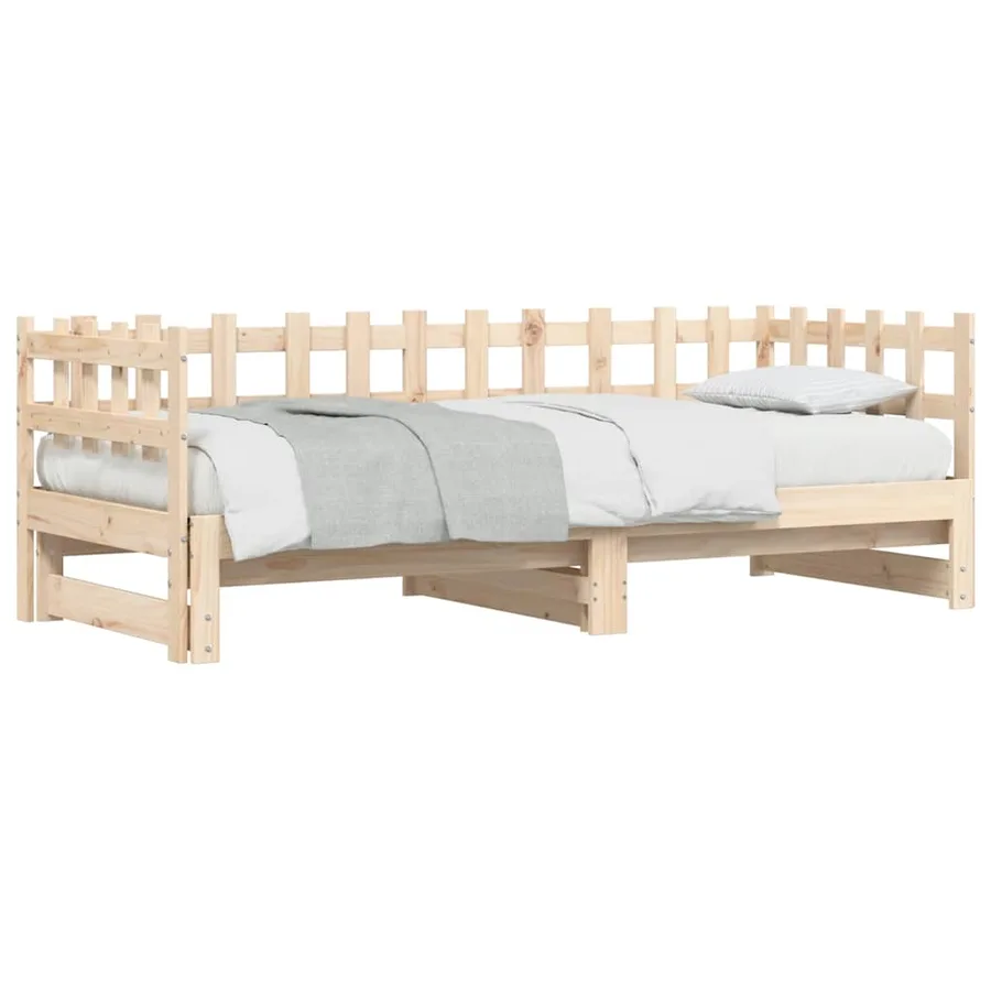 Lit coulissant sans matelas 2x(90x200) cm Bois massif - 5
