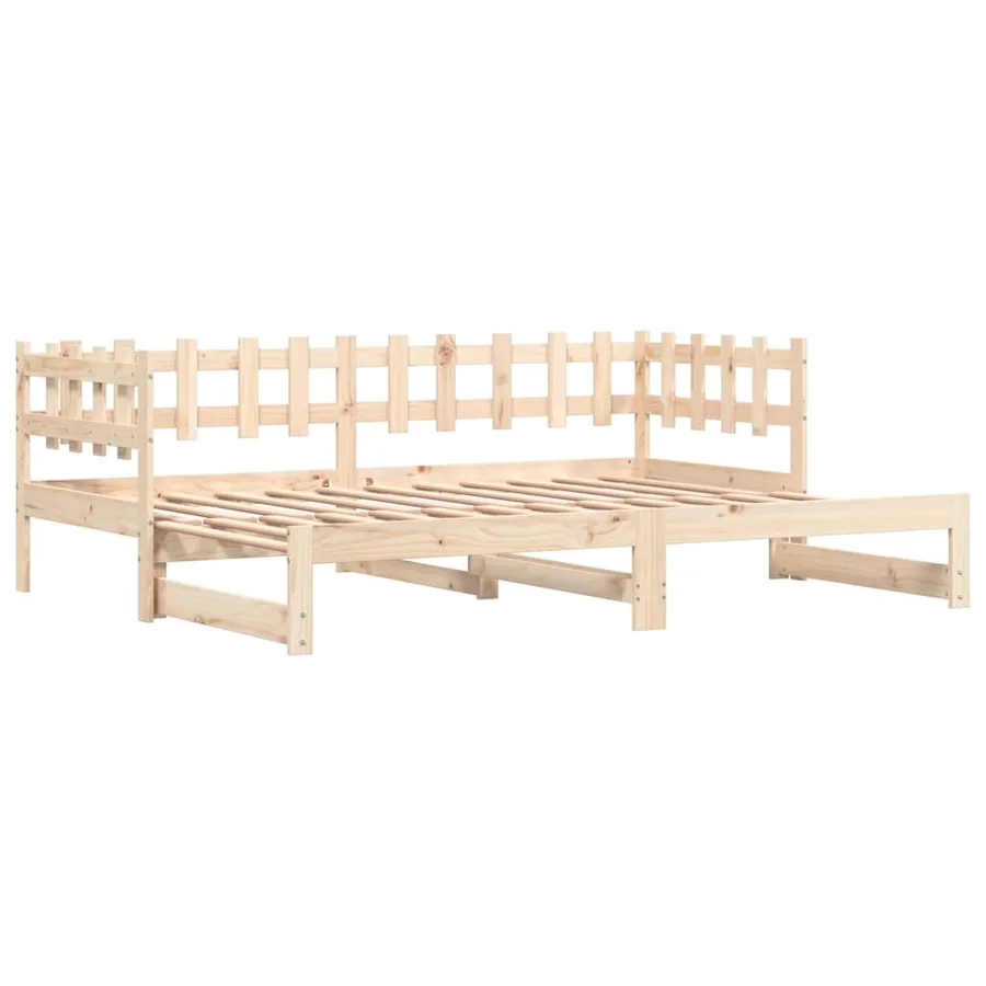 Lit coulissant sans matelas 2x(90x200) cm Bois massif - 6
