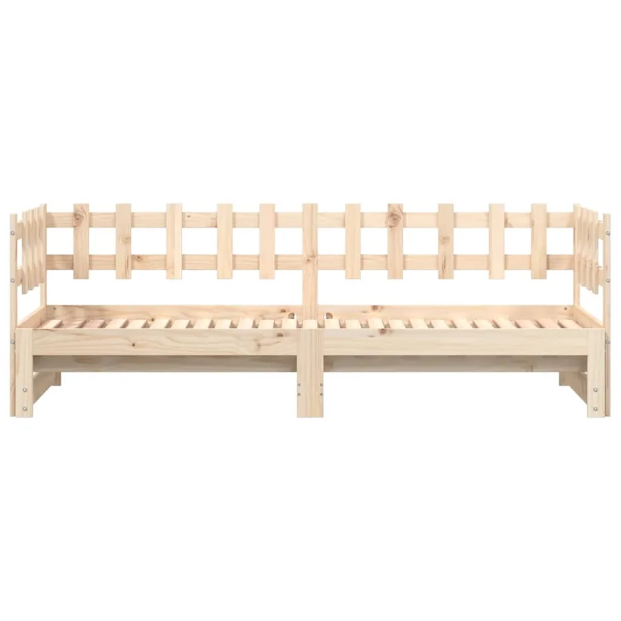 Lit coulissant sans matelas 2x(90x200) cm Bois massif - 7