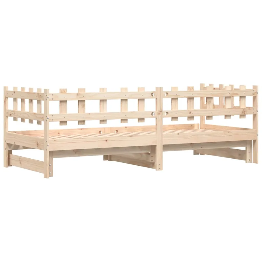 Lit coulissant sans matelas 2x(90x200) cm Bois massif - 8