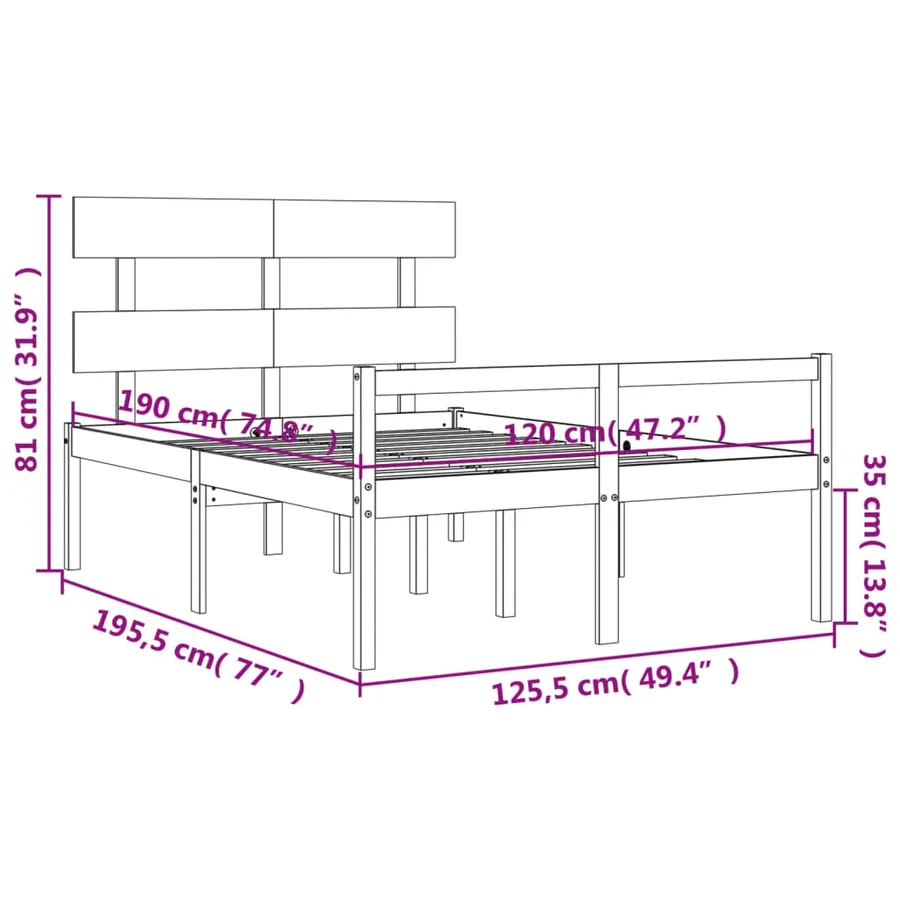 Lit pour personne âgée sans matelas blanc bois massif - 12
