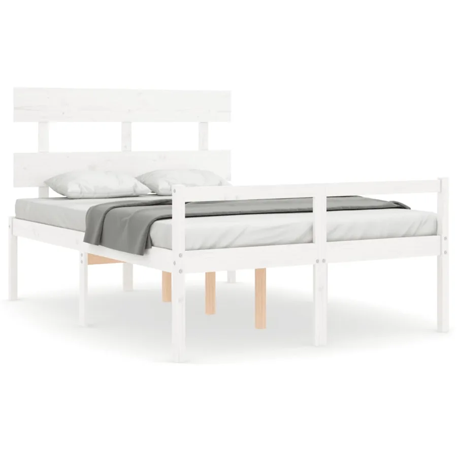 Lit pour personne âgée sans matelas blanc bois massif - 2