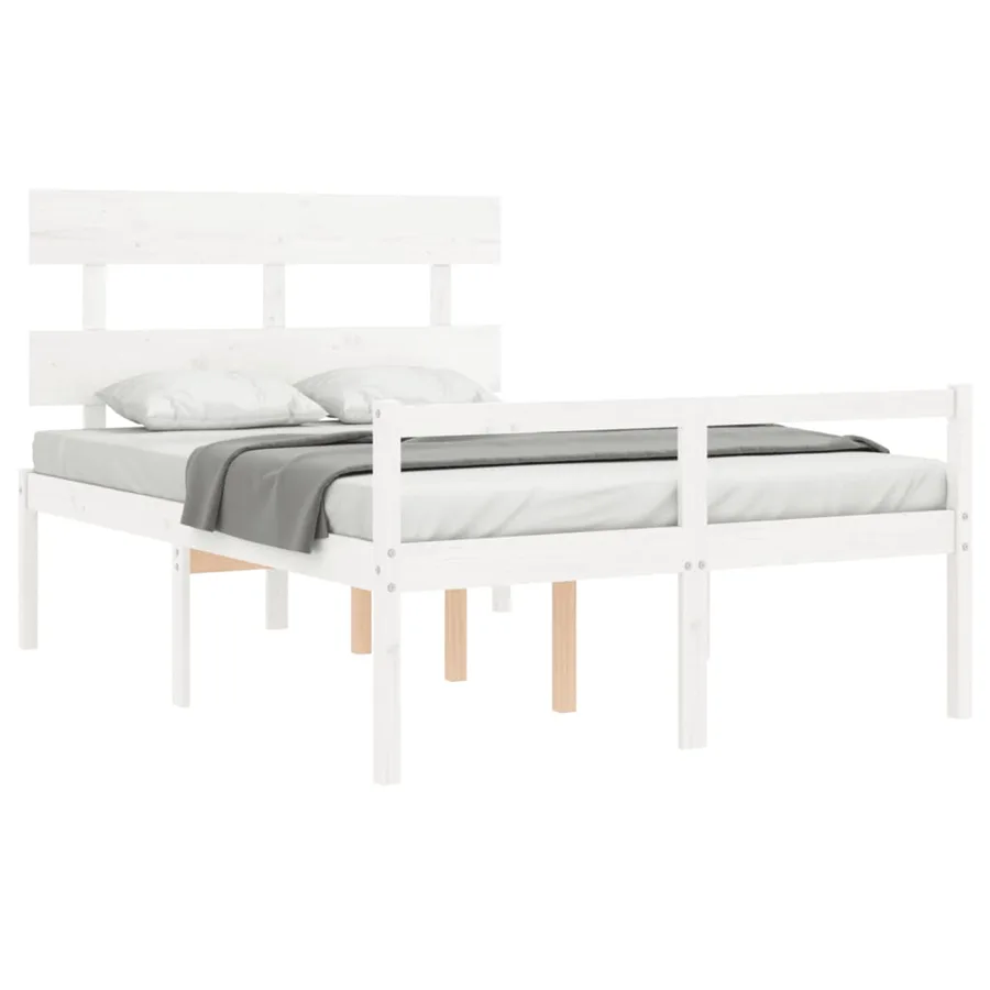 Lit pour personne âgée sans matelas blanc bois massif - 4