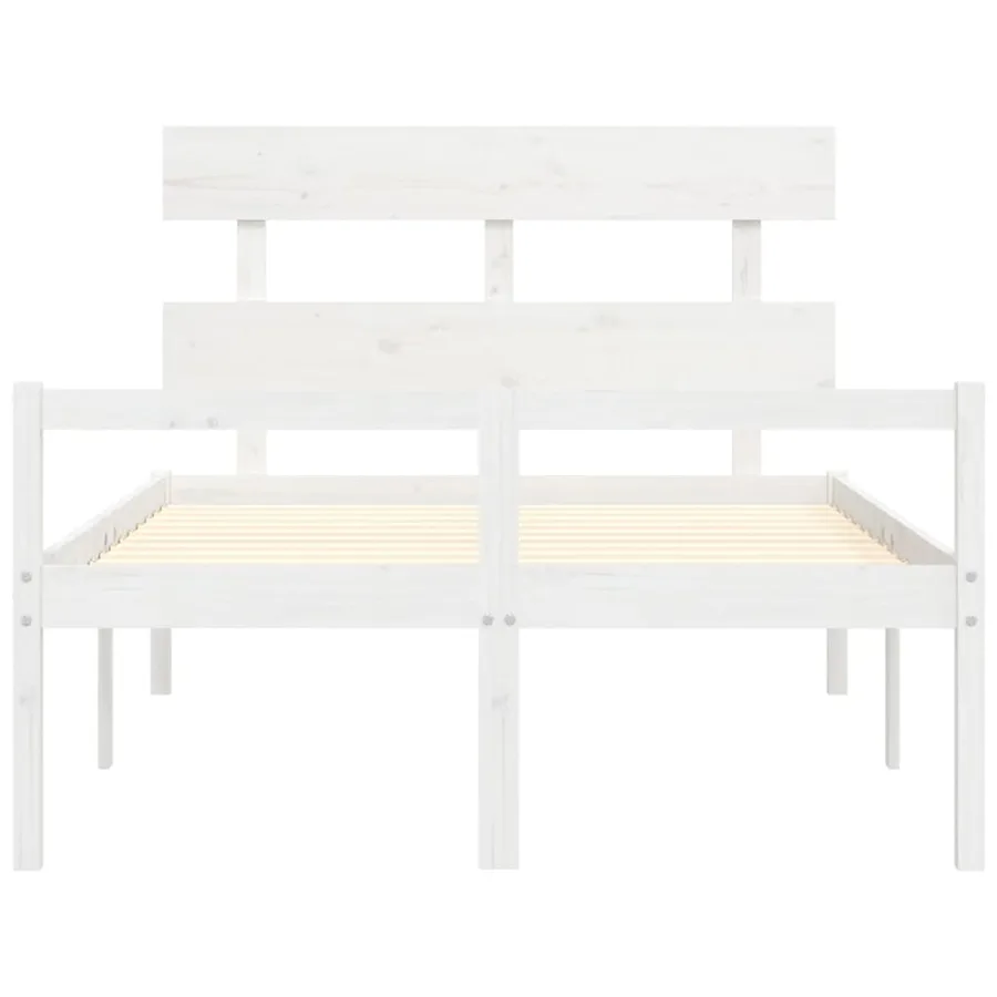 Lit pour personne âgée sans matelas blanc bois massif - 6