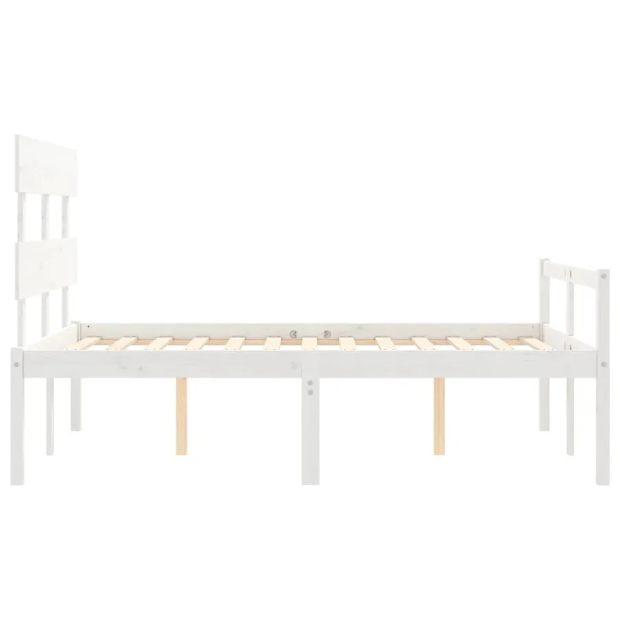 Lit pour personne âgée sans matelas blanc bois massif - 7
