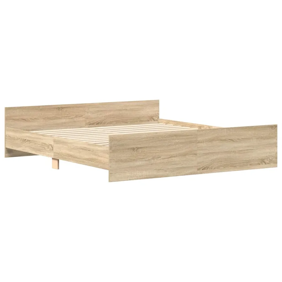 Cadre de lit sans matelas chêne sonoma 200x200 cm - 10