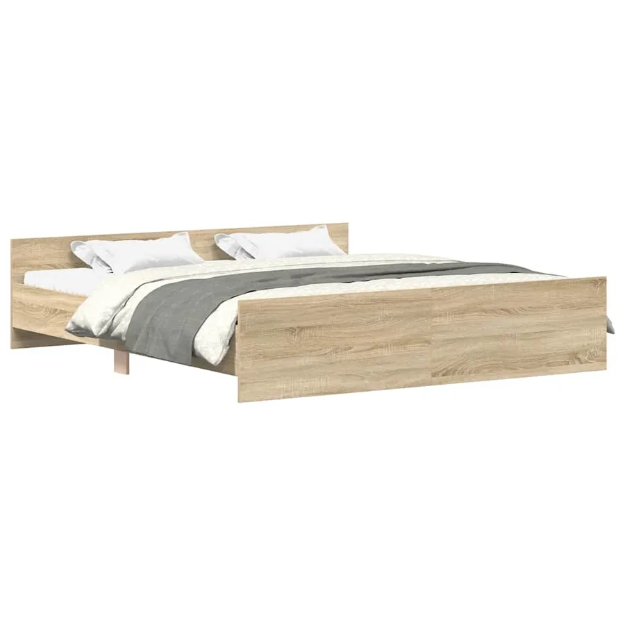 Cadre de lit sans matelas chêne sonoma 200x200 cm - 2