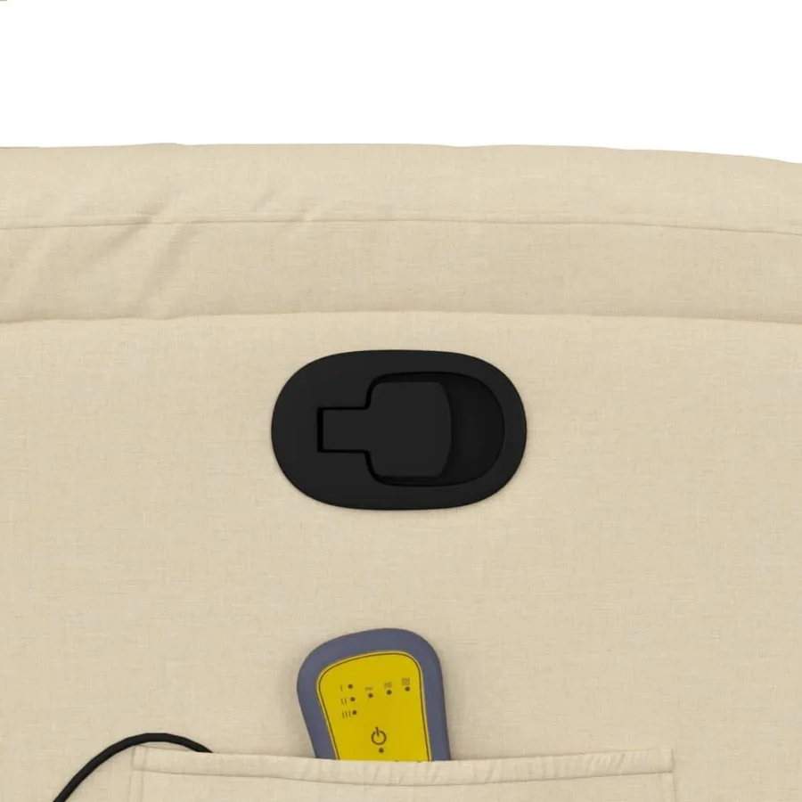 Fauteuil de massage inclinable crème tissu - 10
