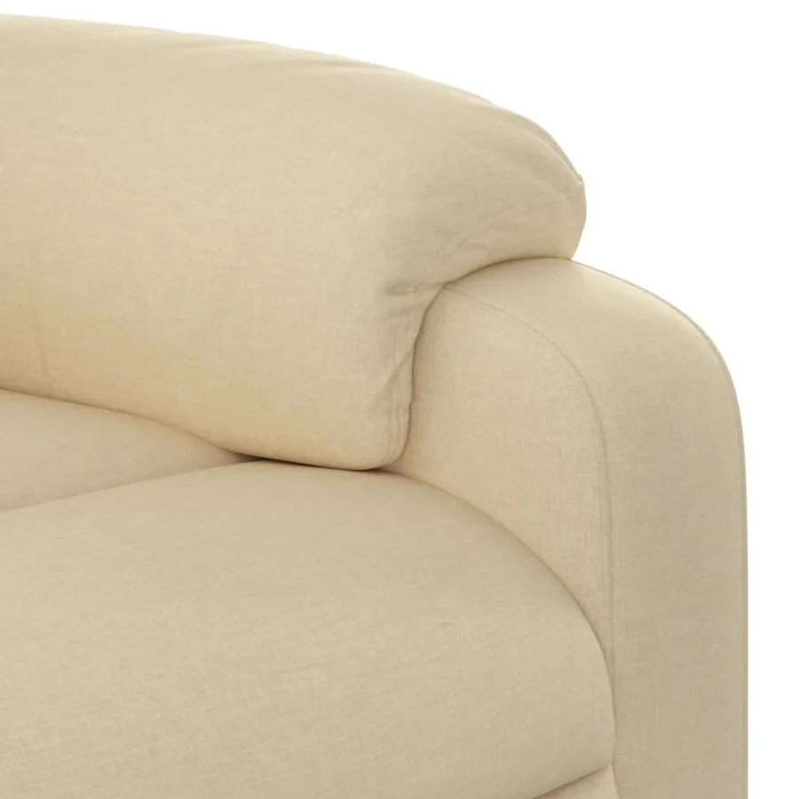Fauteuil de massage inclinable crème tissu - 9