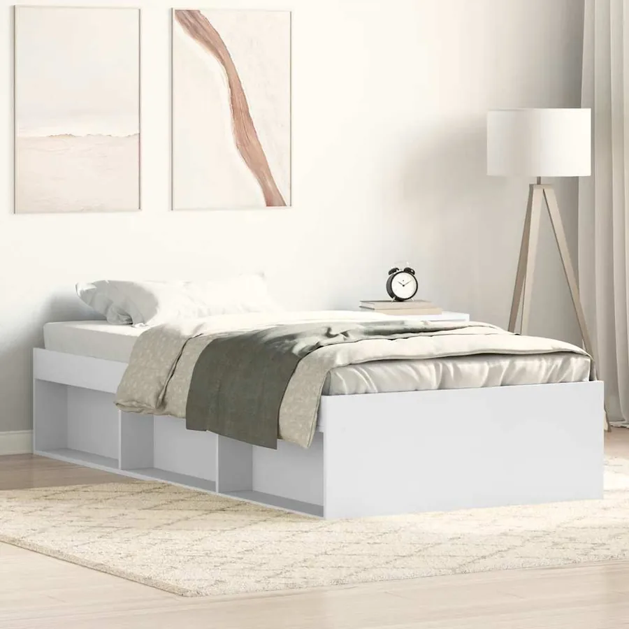 Cadre de lit sans matelas blanc 90x190 cm