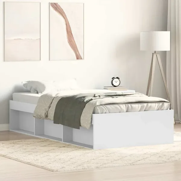 Cadre de lit sans matelas blanc 90x190 cm