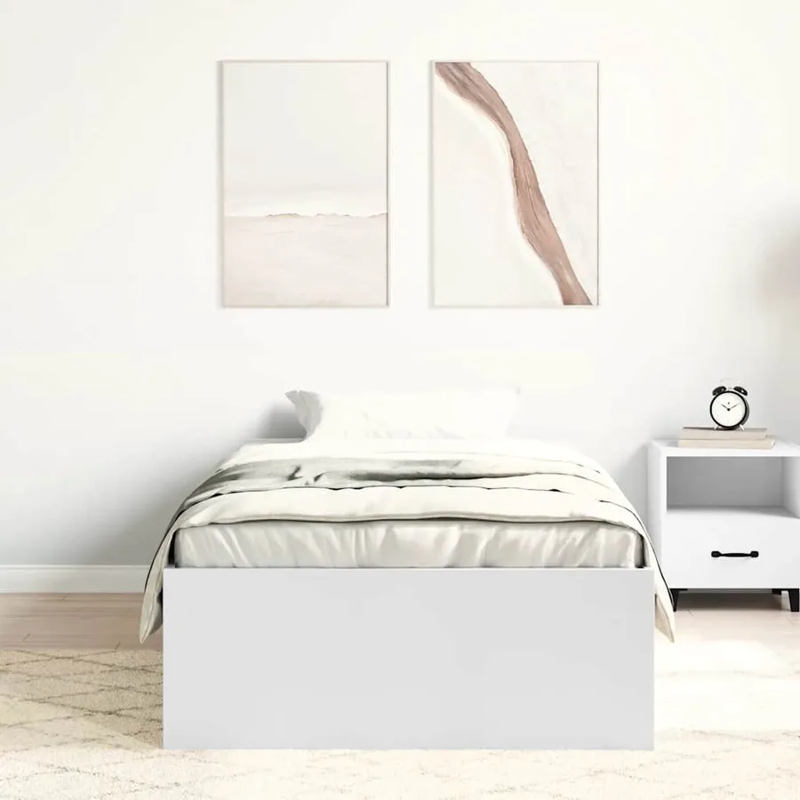 Cadre de lit sans matelas blanc 90x190 cm - 3