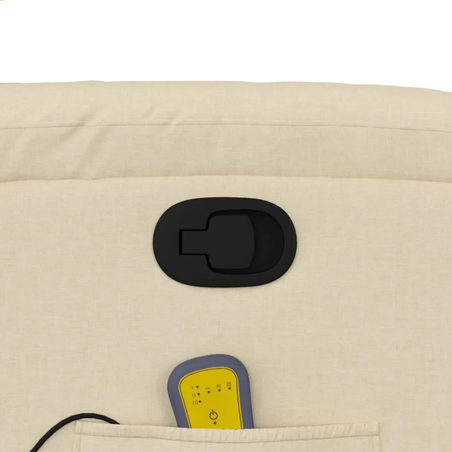 Fauteuil inclinable de massage crème tissu - 10