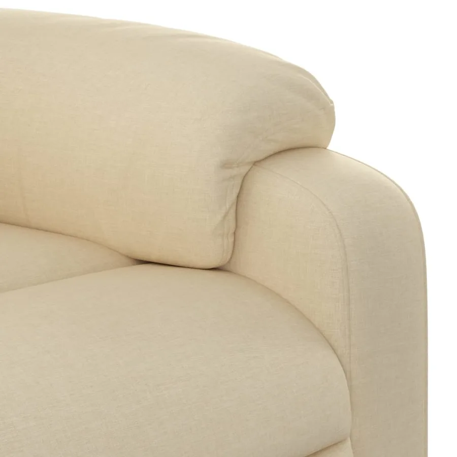 Fauteuil inclinable de massage crème tissu - 9