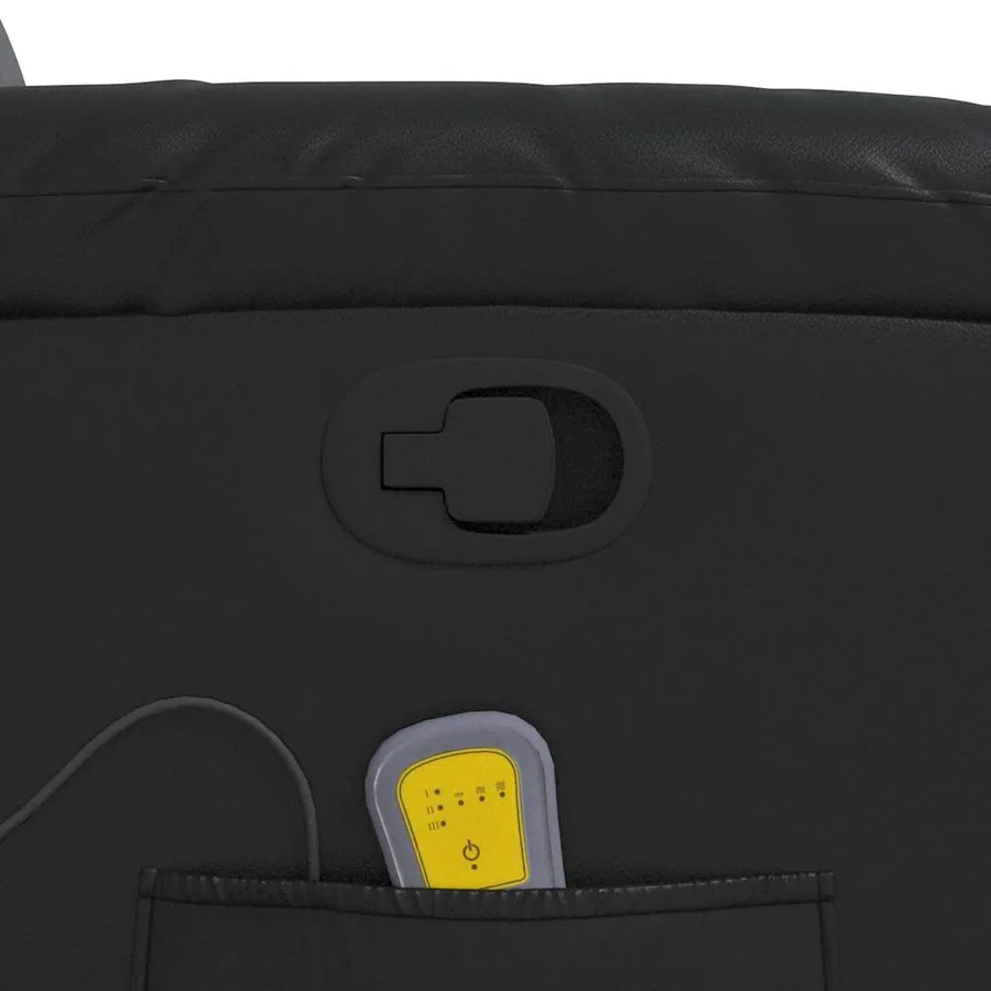 Fauteuil de massage inclinable Noir Similicuir - 11