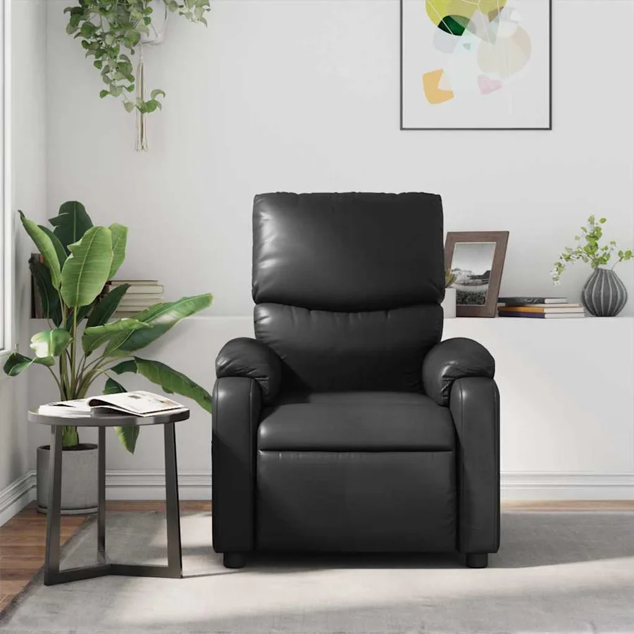 Fauteuil de massage inclinable Noir Similicuir - 3