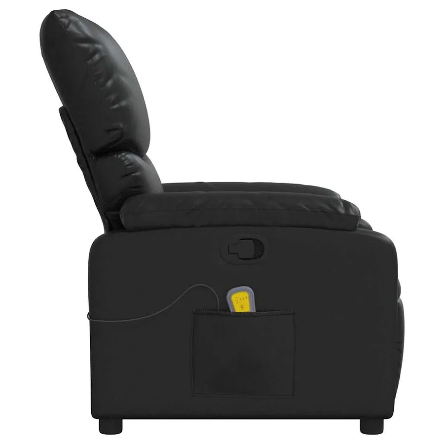 Fauteuil de massage inclinable Noir Similicuir - 6