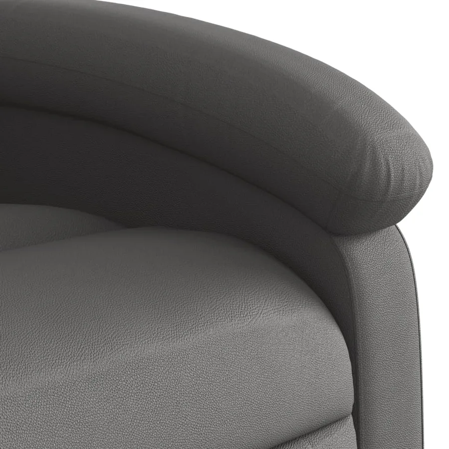 Fauteuil de massage inclinable gris cuir véritable - 9
