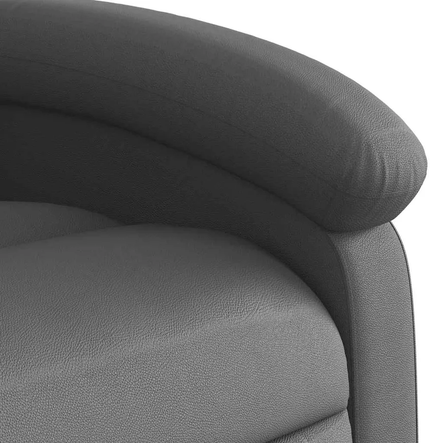 Fauteuil de massage inclinable gris cuir véritable - 10