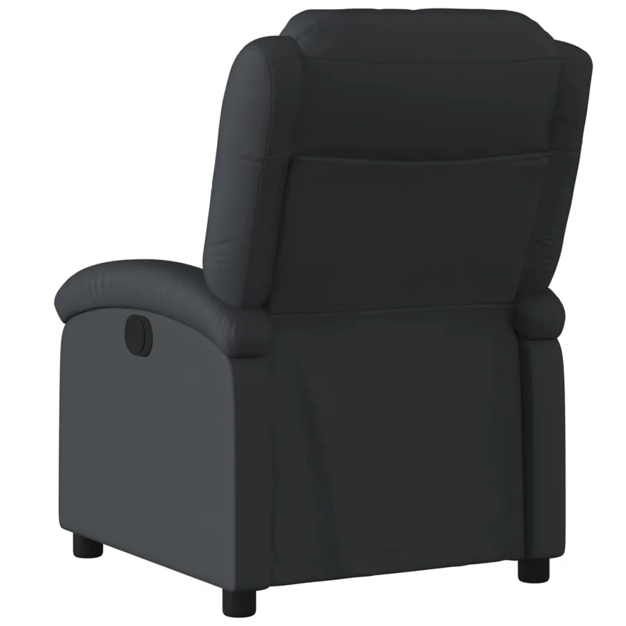 Fauteuil inclinable noir cuir véritable - 3