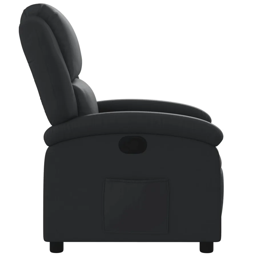 Fauteuil inclinable noir cuir véritable - 7