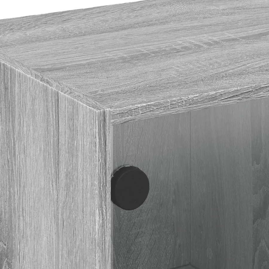 Table basse avec portes en verre sonoma gris 68x50x42 cm - 9