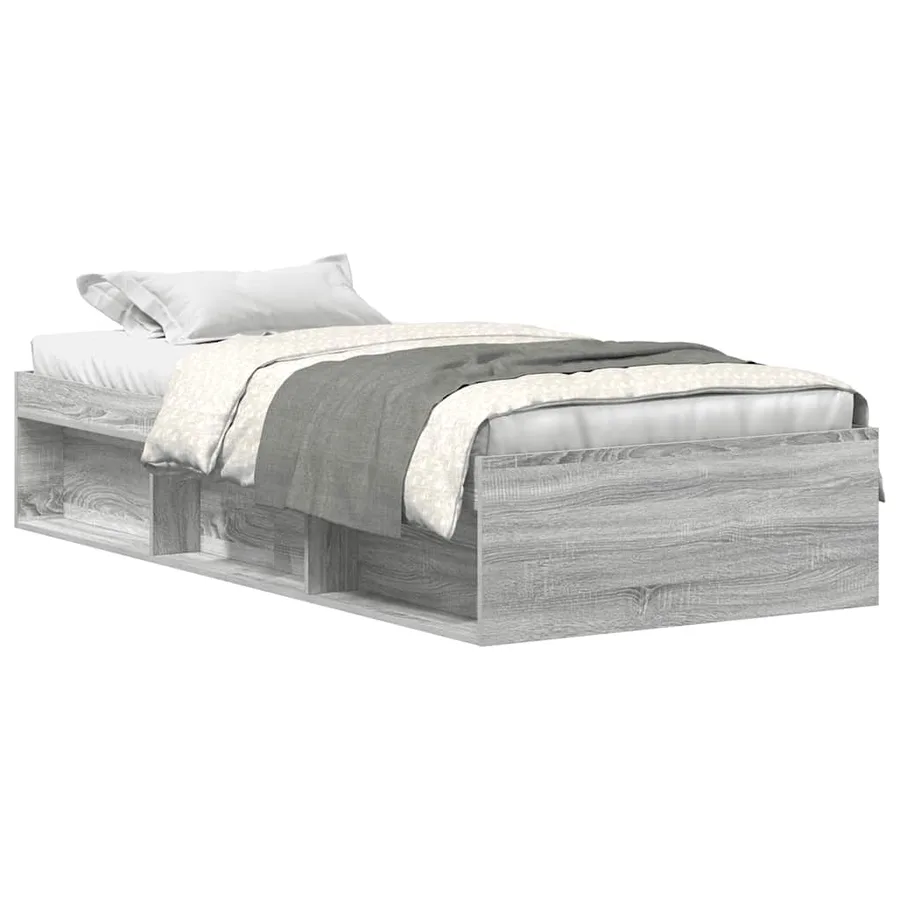 Cadre de lit sans matelas sonoma gris 75x190 cm - 2