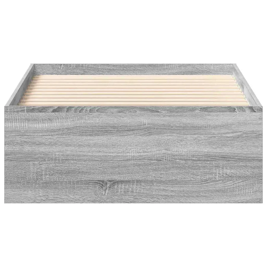Cadre de lit sans matelas sonoma gris 75x190 cm - 5