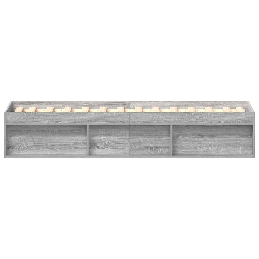 Cadre de lit sans matelas sonoma gris 75x190 cm - 6