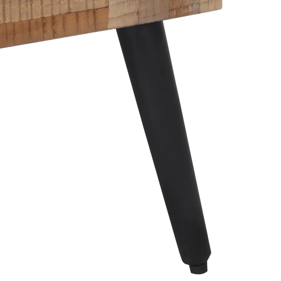 Table basse gris 55x55x40 cm teck de récupération massif - 6