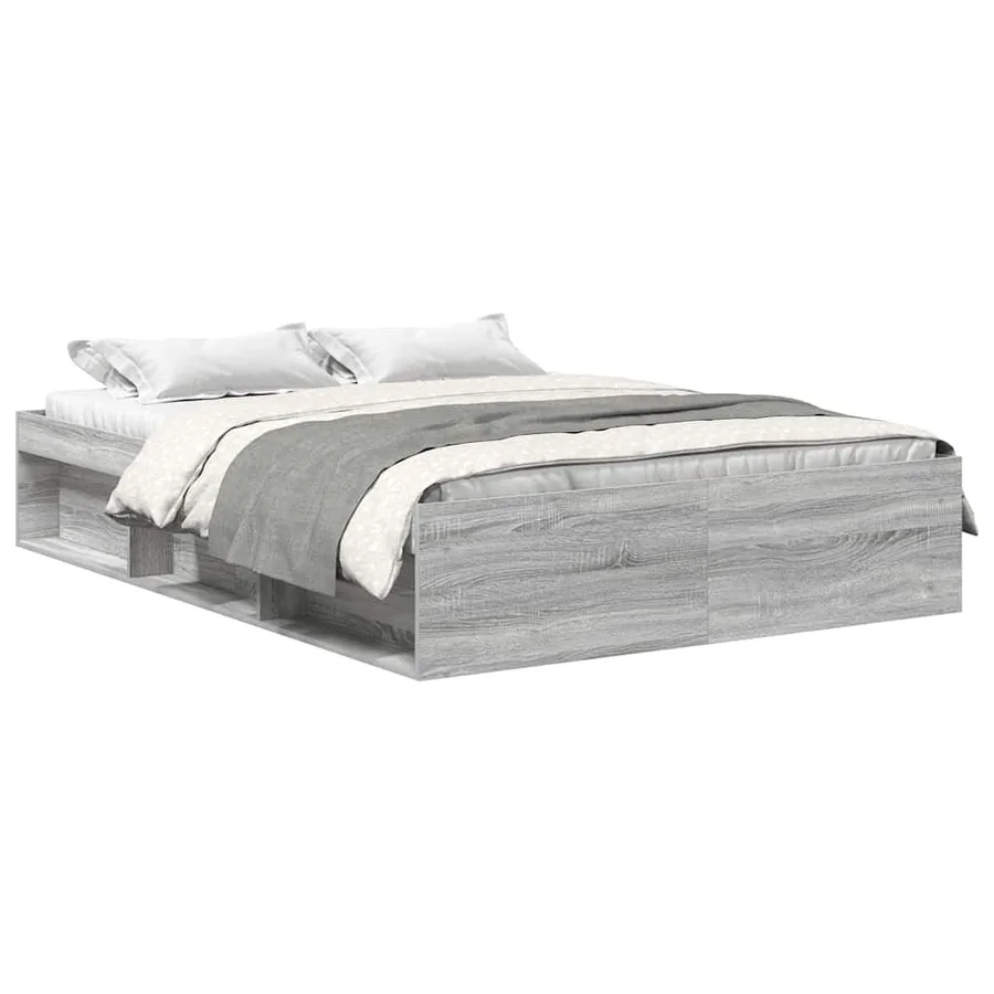 Cadre de lit sans matelas sonoma gris 150x200 cm - 2