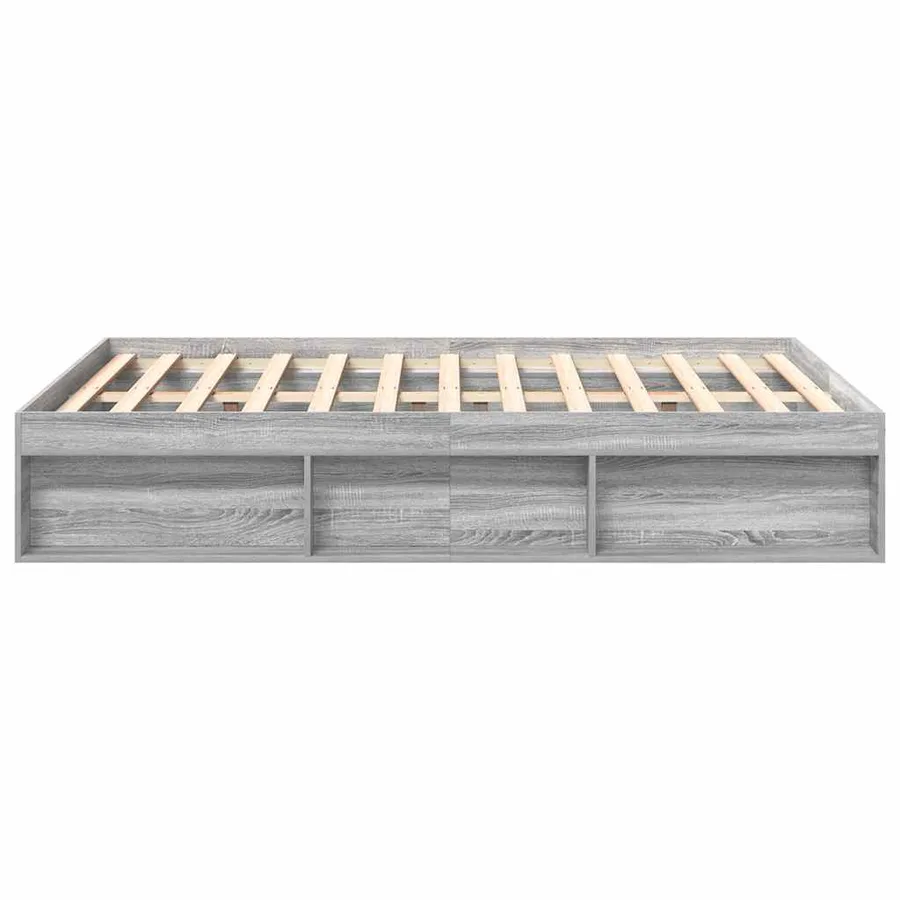 Cadre de lit sans matelas sonoma gris 150x200 cm - 6