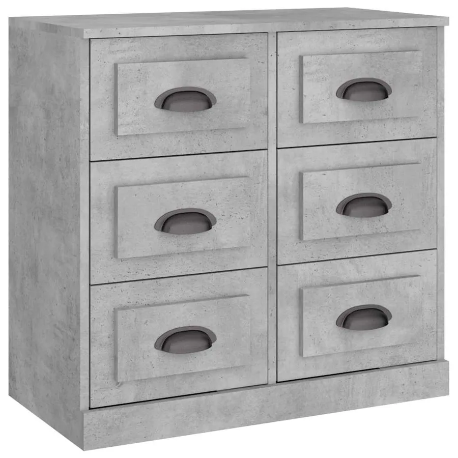 Buffet gris béton 70x35,5x67,5 cm bois d'ingénierie - 2