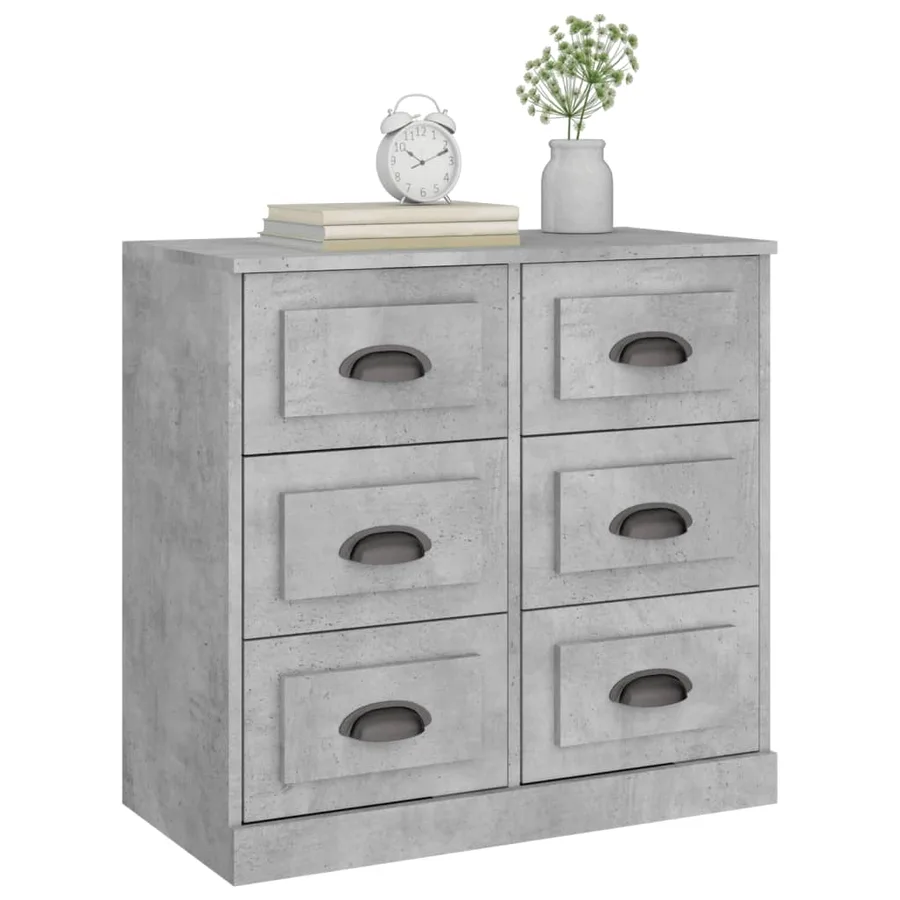 Buffet gris béton 70x35,5x67,5 cm bois d'ingénierie - 4