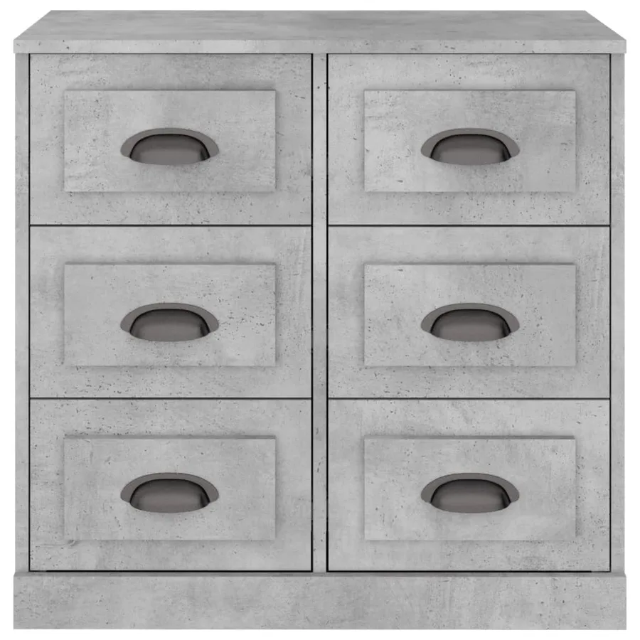 Buffet gris béton 70x35,5x67,5 cm bois d'ingénierie - 6