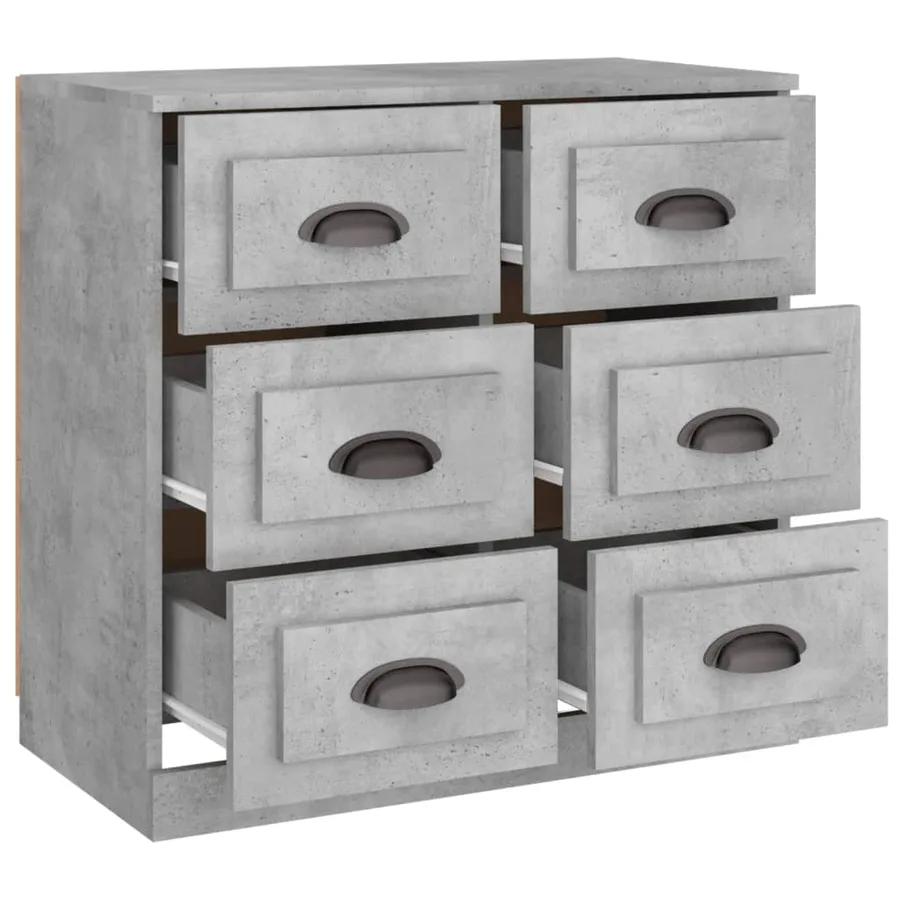 Buffet gris béton 70x35,5x67,5 cm bois d'ingénierie - 8
