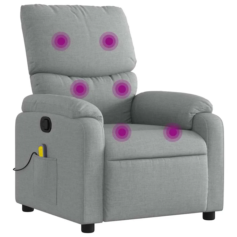 Fauteuil de massage inclinable Gris clair Tissu - 2